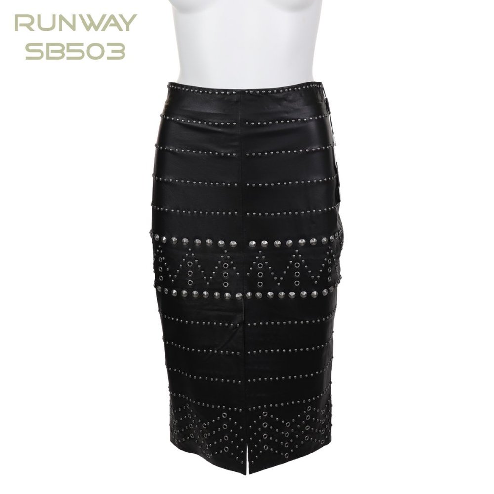 Runway NY Studded Leather Full Skirt